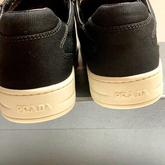 PRADA New! Fabric Nylon Leather Vintage Gabardine Sneakers Size 36 1/2 - Picture 5 of 13